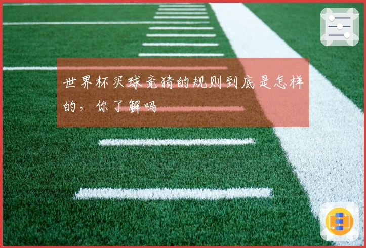 世界杯买球竞猜的规则到底是怎样的，你了解吗